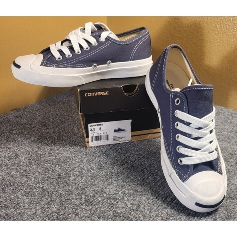 Vintage Converse Jack Purcell Blue Canvas Sneakers Size 3.5 Men/5 Women "New"